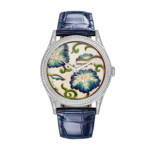 Calatrava 5077 White Gold / Japanese Floral Motifs