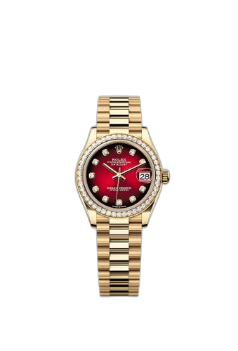 Datejust 31 Yellow Gold - Diamond / Red Gradient / President