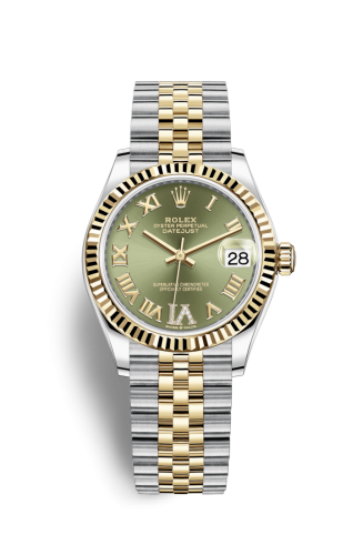 Datejust 31 Stainless Steel / Yellow Gold / Fluted / Olive - Roman / Jubilee