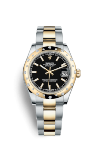 Datejust 31 Rolesor Yellow Domed Diamond / Oyster / Black