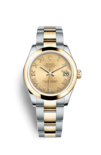 Datejust 31 Rolesor Yellow Domed / Oyster / Champagne Roman