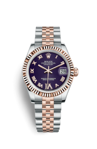Datejust 31 Rolesor Everose Fluted / Jubilee / Purple Roman