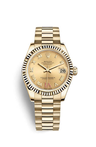 Datejust 31 Yellow Gold Fluted / President / Champagne Roman