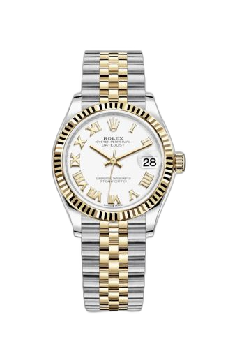 Datejust 31 Stainless Steel / Yellow Gold / Fluted / White - Roman / Jubilee