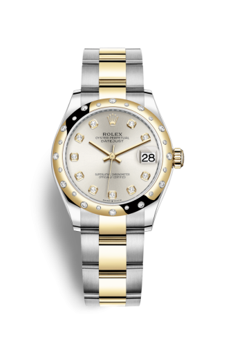 Datejust 31 Stainless Steel / Yellow Gold / Domed - Diamond / Silver - Diamond / Oyster