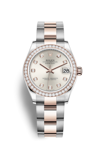Datejust 31 Stainless Steel/ Rose Gold / Diamond / Silver - Diamond / Oyster