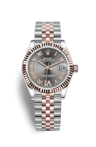 Datejust 31 Stainless Steel/ Rose Gold / Fluted / Grey - Roman / Jubilee