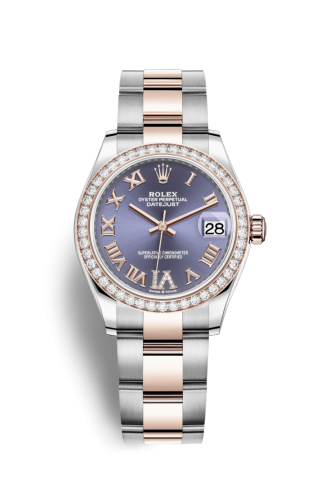 Datejust 31 Stainless Steel/ Rose Gold / Diamond / Aubergine - Roman / Oyster