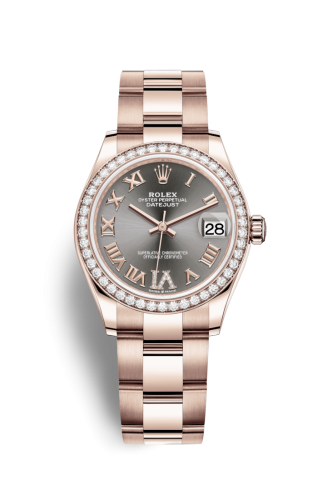 Datejust 31 Rose Gold / Diamond / Grey - Roman / Oyster