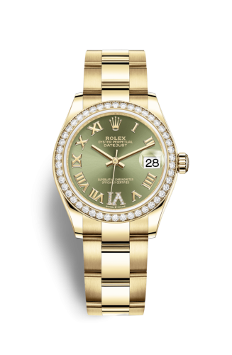 Datejust 31 Yellow Gold / Diamond / Olive - Roman / Oyster