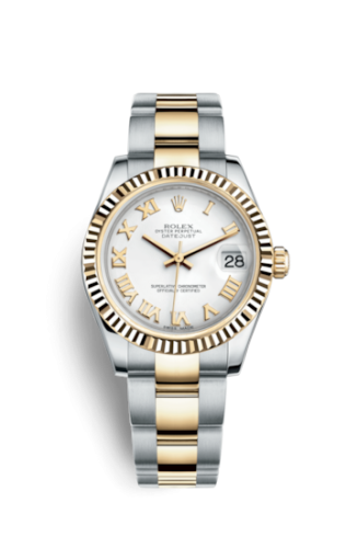 Datejust 31 Rolesor Yellow Fluted / Oyster / White Roman