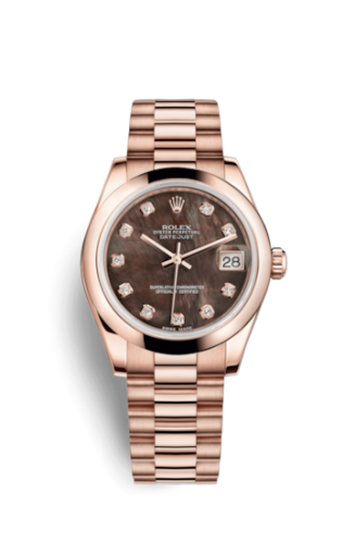 Datejust 31 Everose Domed / President / Black MOP