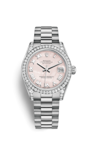 Datejust 31 White Gold Diamond / President / Pink MOP Roman
