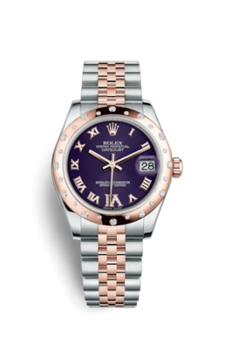 Datejust 31 Rolesor Everose Domed Diamond / Jubilee / Purple Roman