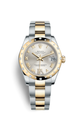 Datejust 31 Rolesor Yellow Domed Diamond / Oyster / Silver Roman