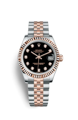 Datejust 31 Rolesor Everose Fluted / Jubilee / Black Diamond