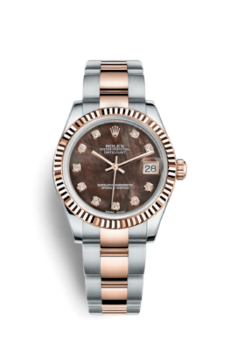 Datejust 31 Rolesor Everose Fluted / Oyster / Black MOP