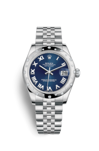 Datejust 31 Stainless Steel Domed Diamond / Jubilee / Blue - Roman
