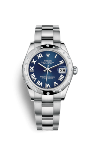 Datejust 31 Stainless Steel Domed Diamond / Oyster / Blue - Roman