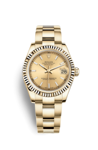 Datejust 31 Yellow Gold Fluted / Oyster / Champagne