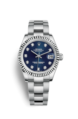 Datejust 31 Stainless Steel Fluted / Oyster / Blue - Diamond