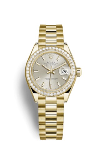 Lady-Datejust 28 Yellow Gold Diamond / President / Silver