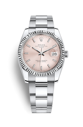 Oyster Perpetual Date 34 Stainless Steel Fluted / Oyster / Pink
