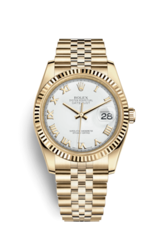 Datejust 36 Yellow Gold Fluted / Jubilee / White Roman