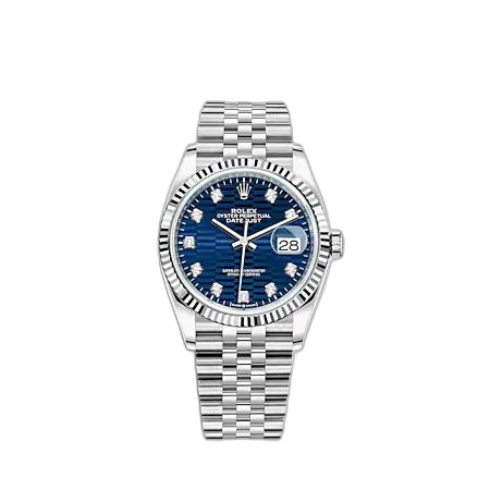 Datejust 36 Stainless Steel - Fluted / Blue - Fluted - Diamond / Jubilee