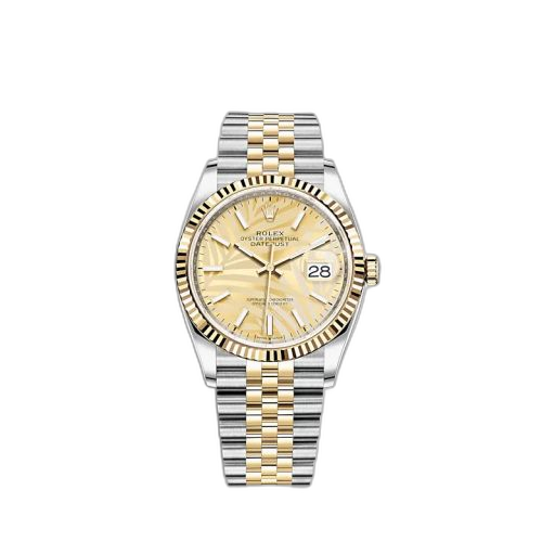 Datejust 36 Stainless Steel / Yellow Gold / Fluted / Champagne - Palm / Jubilee