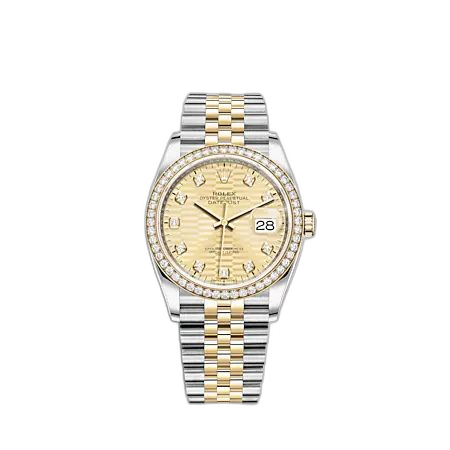 Datejust 36 Stainless Steel - Yellow Gold - Diamond / Champagne - Fluted - Diamond / Jubilee