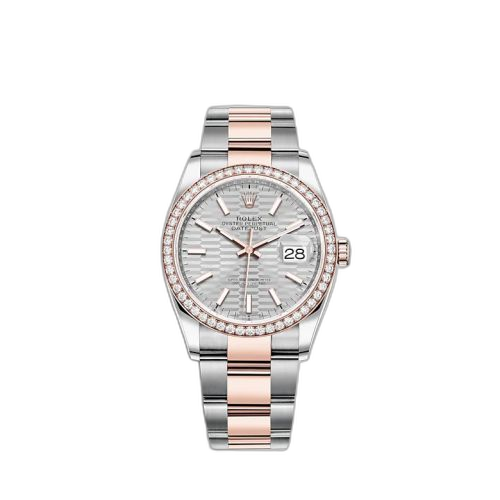 Datejust 36 Stainless Steel / Everose / Diamond / Silver - Fluted / Oyster