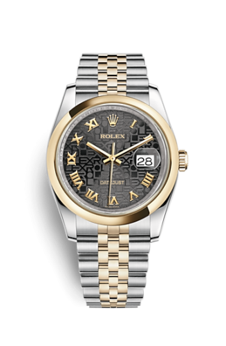 Datejust 36 Rolesor Yellow Domed / Jubilee / Black Computer Roman