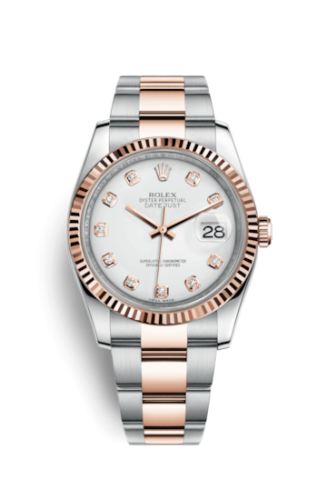 Datejust 36 Rolesor Everose Fluted / Oyster / White Diamonds