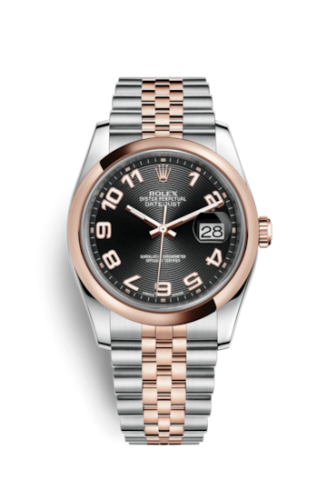 Datejust 36 Rolesor Everose Domed / Jubilee / Black Arabic