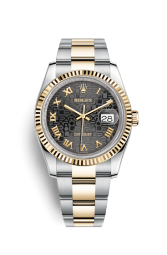 Datejust 36 Rolesor Yellow Fluted / Oyster / Black Computer Roman