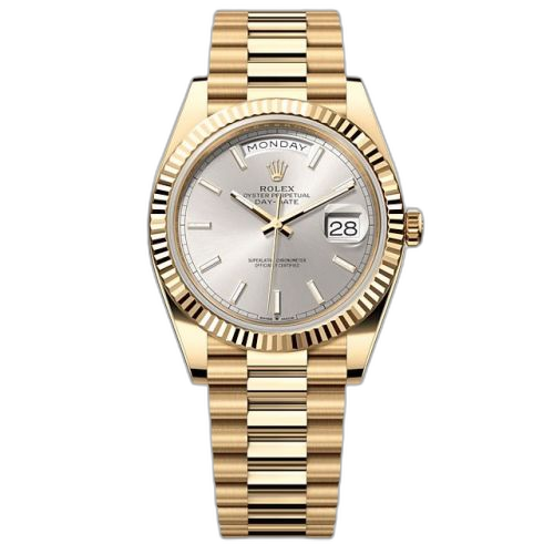 Day-Date 40 Yellow Gold - Fluted / Silver