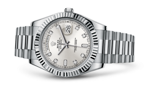 Day-Date II White Gold Silver Diamonds
