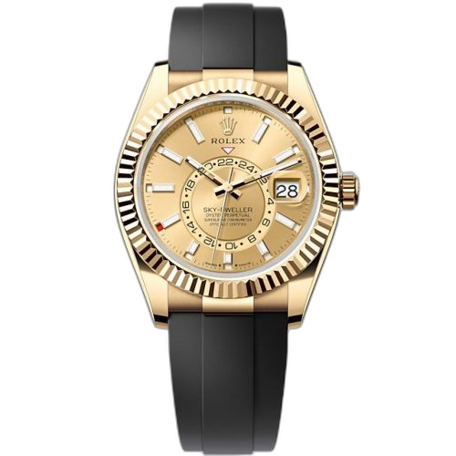 Sky-Dweller Yellow Gold / Champagne / OysterFlex