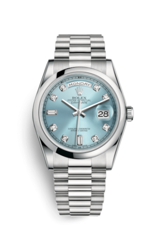 Day-Date 36 Platinum Domed / President / Ice Blue Diamond
