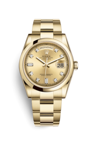 Day-Date 36 Yellow Gold Domed / Oyster / Champagne Diamond