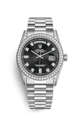 Day-Date 36 White Gold Diamonds / President / Black Diamond