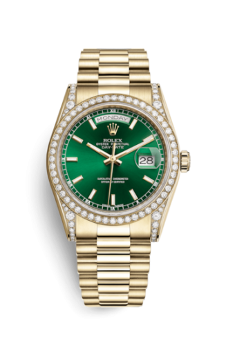 Day-Date 36 Yellow Gold Diamonds / President / Green