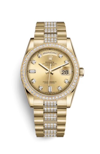 Day-Date 36 Yellow Gold Diamonds / President Diamond / Black Diamond