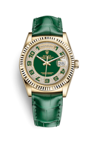 Day-Date 36 Yellow Gold / Strap / Green Arabic