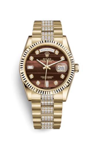 Day-Date 36 Yellow Gold Fluted / President Diamonds / Bull's Eye