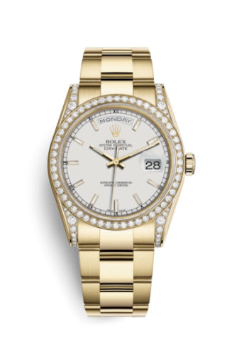 Day-Date 36 Yellow Gold Diamonds / Oyster / White