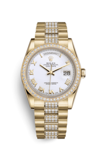 Day-Date 36 Yellow Gold Diamonds / President Diamonds / White Roman