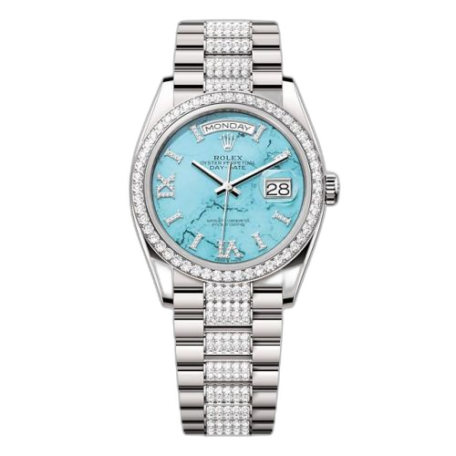 Day-Date 36 White Gold - Diamond / Turquoise / President - Diamond