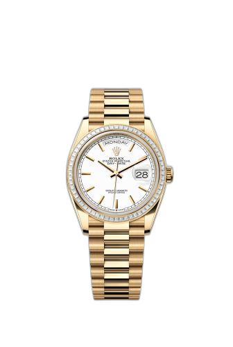 Day-Date 36 Yellow Gold - Baguette / White / President